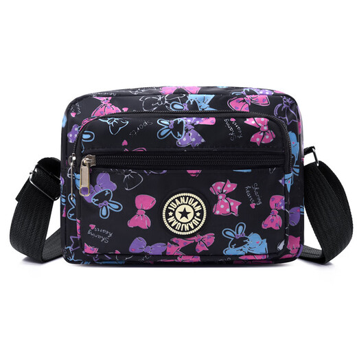 All-Match-bedruckte Mini-Tasche Leichte Stoffbeutel für Frauen 2025 NEUER HAND HLENDE MENTER ART MUTTER BAG CROSSBODY SABE Schwarz