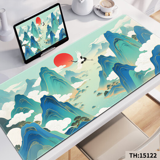 
Three-color cat Chinese style ink painting mouse pad super large ancient style landscape office student keyboard desk pad computer wrist guard slide e-sports smooth lock edge anti-slip customization larger thickened high appearance 15122 Jinxiu Shanhe 80 cm x 30 cm x 5 mm