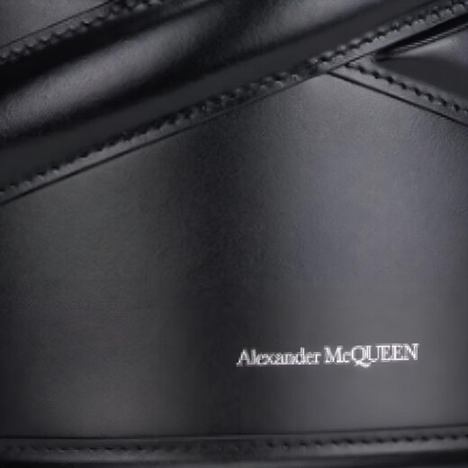 亚历山大麦昆（Alexander McQueen）THECURVEBAG车缝线小牛皮水桶包单肩斜挎包男款黑色 基础装(包+防尘袋)
