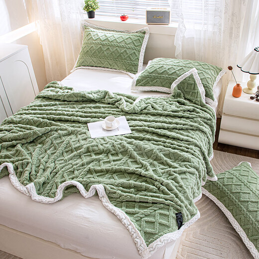 MOJY Winter Sofa Blanket Thickened and Velvet Premium Cover Quilt Blanket A. Lamb Velvet Blanket Thickened Winter Sofa Cover Dark Gray A Side Taffeta + B Side Lamb Velvet 150x200cm Double Layer Thickening Estimated 1.300k