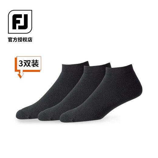 FOOTJOY高尔夫球袜男FJ新品舒适干爽透气运动男袜golf低腰袜3双装 15276_黑色3双装 均码
