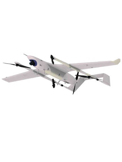 Lingle Blackjack vertical take-off and landing Vtol aerial surveying and mapping composite wing fixed-wing UAV 4+1 carbon fiber replica customized milky white ARF
