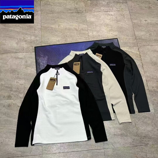 巴塔哥尼亚（Patagonia）户外运动卫衣男女款立领套头打底衫宽松休闲长袖T恤衫 深灰色9885立领打底衫 M 【100-120】斤