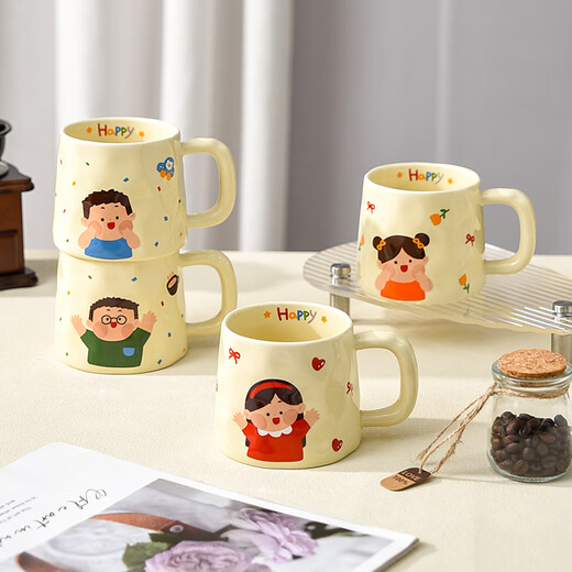 Tigre de tres abril Cartoon Padres-Child Cup Family Four Water Cup Combination Mug Ceramic Family Cup Botpling Water Special 1047-057 AFU Full Taza (papá)