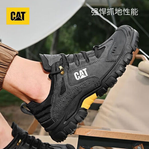 Carter Cat Carter Herrenschuhe Wandern im Freien Wandern Schicht Cowide Casual Sporttasche Großgröße Low -Top -Arbeit Schuhe Herren schwarz 40