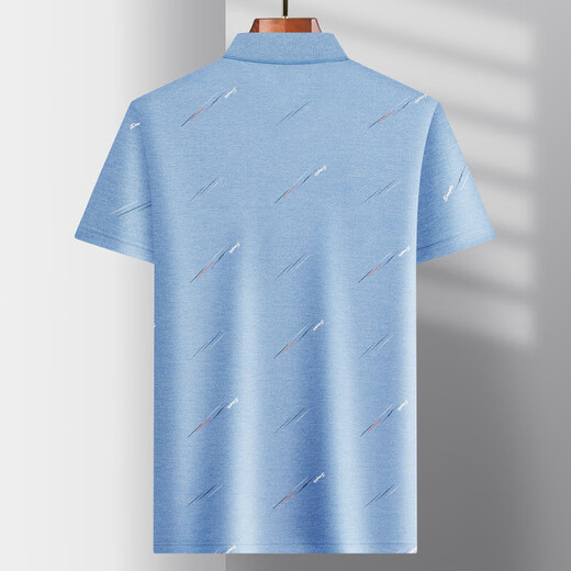 Voiture classique papa costume d'été revers de glace en soie t-shirt à manches courtes pour hommes d'âge moyen et âgés T-shirt mince pour les personnes âgées des vêtements de base à mi-manche t Silk-9855 Grey Real Pocket M 48/165