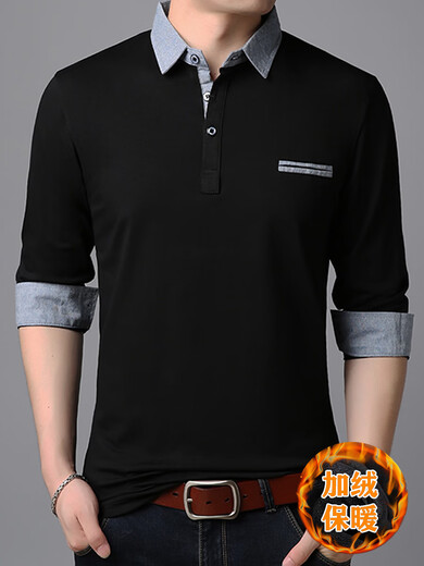 Camiseta de manga larga de algodón puro de Tuqian para hombres Camisa de la base de solapa de mediana edad Spring and Summer Men's Tops Trendy Autumn Camiseta Casual 1506 Azul [Summer Estilo de manga corta] M (115jin [Jin equivale a aproximadamente 0.5 kg]) Tamaño igual