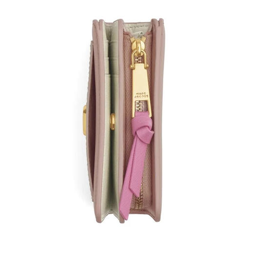 马克.雅可布（MARC JACOBS）女士短款PU材质紧凑钱包小巧便携日常通勤手拿包 Pink & Purple 695 ROSE MU UNICA