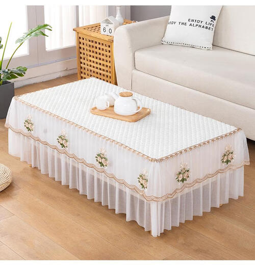 
New rectangular grilled stove cover electric oven cover tea table dustproof cover cloth mahjong table cloth can be customized pink little swan beige white cloth 13575-60cm high single layer yarn