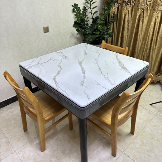 CLCEY高温防烫款麻将机盖板木质通用麻将机桌面板家用餐桌桌面正方形 防烫香槟色盖板9898厘米