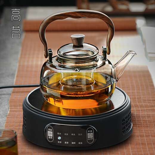 Gaoming glass teapot new style Chinese style high temperature resistant water boiling beam kettle household high power electric ceramic stove set tea making set Moxiang pot + Tange stove