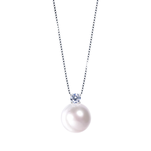 Angel's Tears 18K Gold Seawater Pearl Necklace Akoya Pearl Pendant 9-9.5mm Birthday Gift for Wife and Best Friend