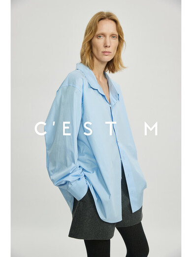 C EST M丨Italian imported CAFISSI cotton poplin PRA show deconstructed crease collar silhouette shirt Italian CAFISSI classic white S pre-sale 25-30 days