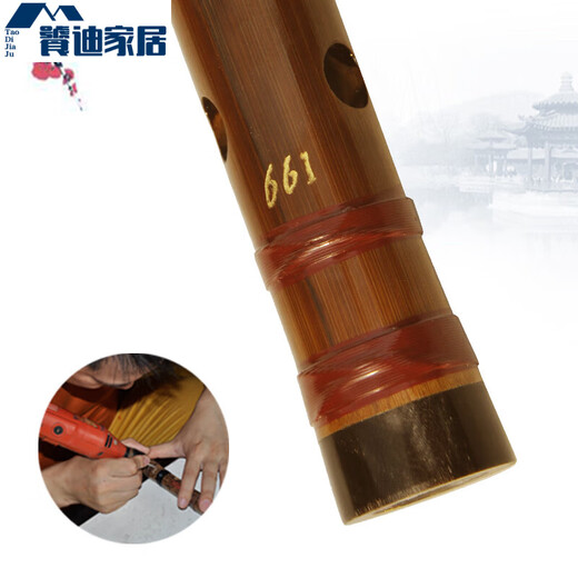 MPPMCK笛子管子先生专业演奏级精制双插两节苦竹笛横笛乐器初学考级儿童 D调+管子先生教材/全套配件