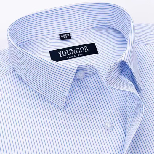 Gy yager reines Baumwollkurzärmeleit-Shirt Herrengeschäft formelle tragen lässige losen Arbeitskleidung, ohne das Herrenhemd DX6636 39 zu bügeln