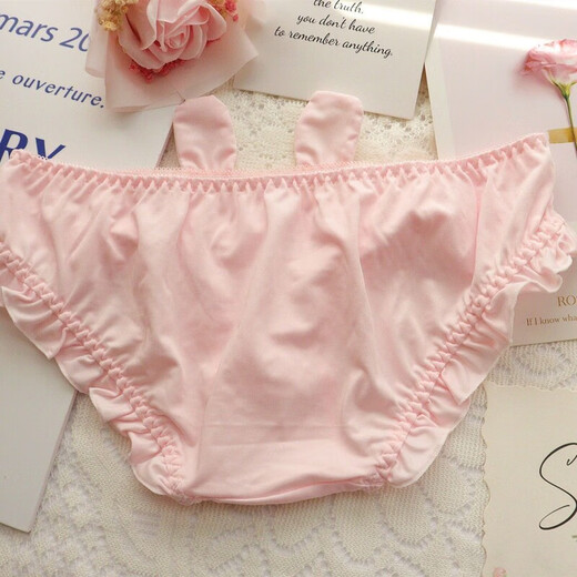 Banfishi sweet and cute rabbit ears girl underwear set Japanese lolita student pure desire small breasts thin section no steel ring bra rabbit ears white suit 70A 32/70AB