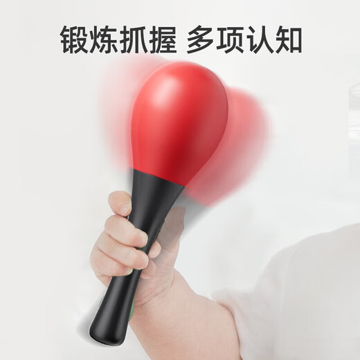 Sand Hammer Baby Hand-Rocking Small Sand Hammer Newborn Grab Listening Chasing Toy Training Black and Red Sand Hammer [2]