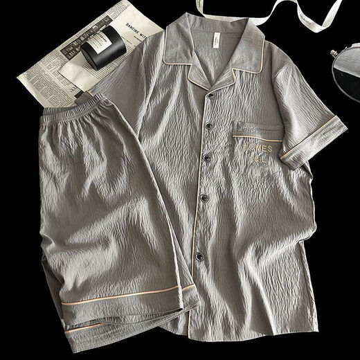 Opeodly Yunduo Pajamas de manga corta para hombres Summer 2025 Nuevo estudiante de secundaria Estilo informal de gran tamaño de gran tamaño Conjunto de ropa para el hogar Yunduo 12532 L Peso recomendado 100-130Jin [Jin equivale a 0.5 kg]