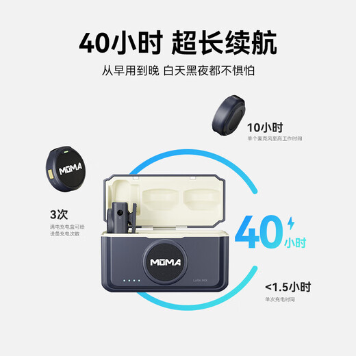 MOMA LARK MIX Wireless Lavalier Microphone MOMA Mammoth Mobile Camera Live Vlog Outdoor Interview Micro Small Button Microphone One to Two Family Bucket Camera Version + Mobile Version Three Receivers