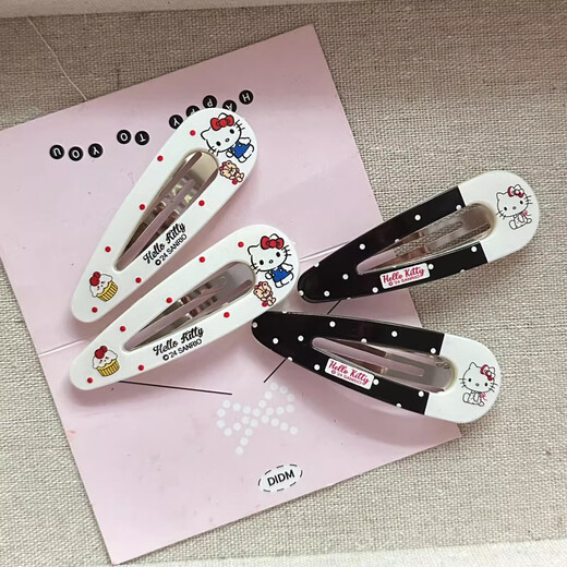 Girly Heart Sanrio Hello Kitty Water Drop BB Clip Fun Hair Clip Bangs Side Clip Versatile Small Fresh Hair Accessories for Women Hello Kitty BB Clip 8 Pack