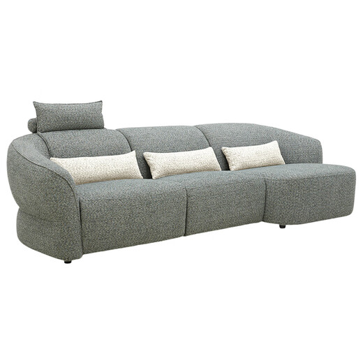 Lezhibao LAZBOY fabric zero wall function sofa living room multi-person imperial concubine position Chenille sofa blue star 673 wave blue-3.23m large three-person right electric left special shape