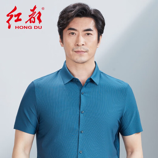 
Hongdu Summer New Short Sleeve Shirt Men's Thin Striped Nylon Fabric Middle-aged Men's Daddy Half Sleeve Shirt Bangzhiqing tm6630-1 One Size 170/88A