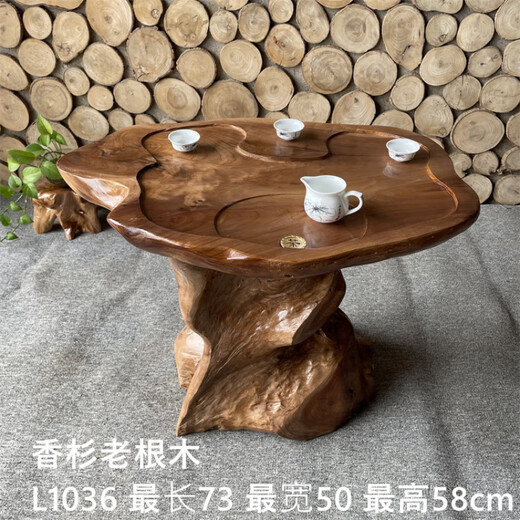 Shantoulin Village Root Carving Tea Table Small Apartment Solid Wood Tree Root Log Small Tea Table Household Living Room Balcony L1047