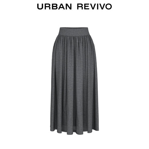 UR2025 new winter women's clothing simple casual solid color super loose high waist A-line skirt UWB550004 dark gray floral gray S (XS-S)