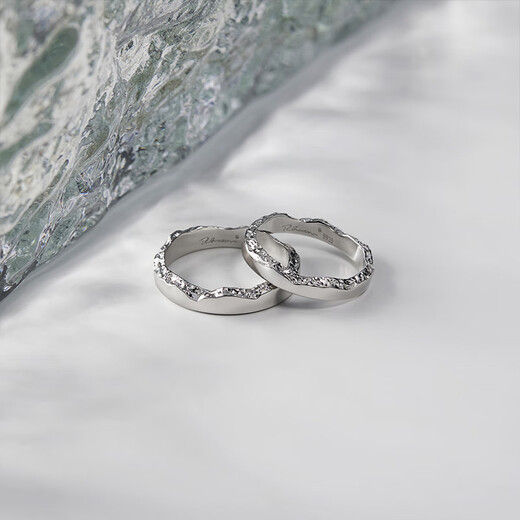 RHODON Glimmer Couple Rings A pair of high-end plain rings for male and female students, tail rings, engraving gifts, closed sterling silver rings, women's + men's (one pair), please note the size when ordering