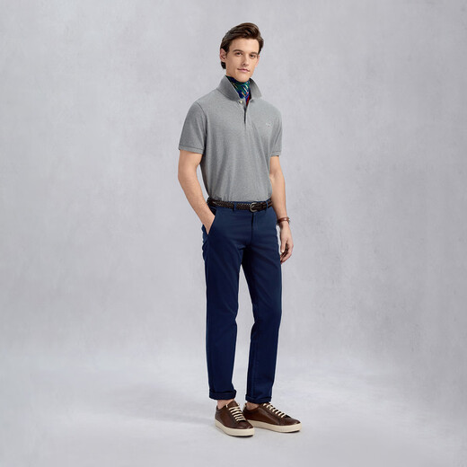 GANT/GANT 100% cotton summer men's casual fashion printed logo lapel short-sleeved T-shirt POLO shirt 410 navy L