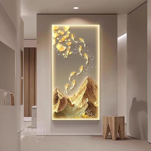 La decoración de entrada de Jiuyutu pinta nuevos murales de corredor de alta gama de estilo chino y pinturas de luz colgantes en la sala de estar frente a la puerta. Cada año, hay un excedente de pintura de luz LED de 60*120 (inserción directa inteligente + control remoto) 3527