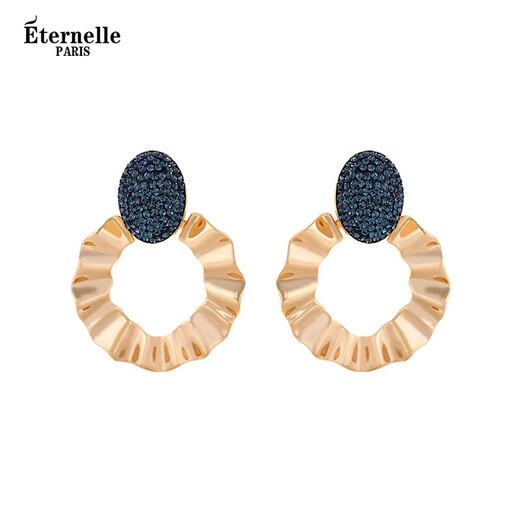 Eternelle French Eternal Bohemian Retro Earrings 2024 New Niche Design Temperament Earrings Elegant Blue