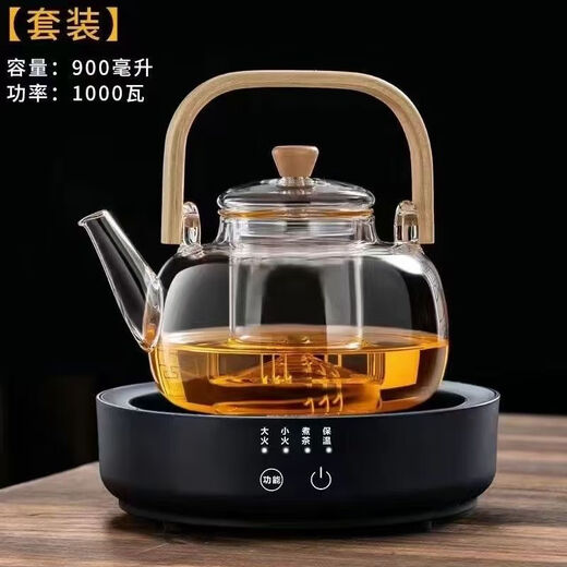 Thickened heat-resistant glass stove-cooking teapot, electric ceramic stove, special tea-making device, household lifting beam boiling water teapot set 1000ml ml lifting beam kettle