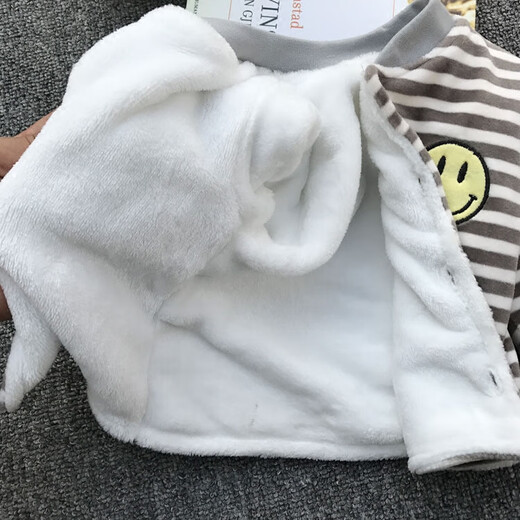 YEEHOO英氏宝宝棉服冬季外套婴儿棉袄上衣新生儿加厚加绒冬装保暖法兰 黄乖兔(双层绒裤) 90 cm(XL码)