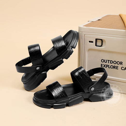 Walker Shop Pantoffeln für Männer [ausgewählte Top-Layer-Cowide-Stoff] Nicht-Schlupf-, schmutzige, modische, vielseitige lässige und einfache Männersandalen Blau 38