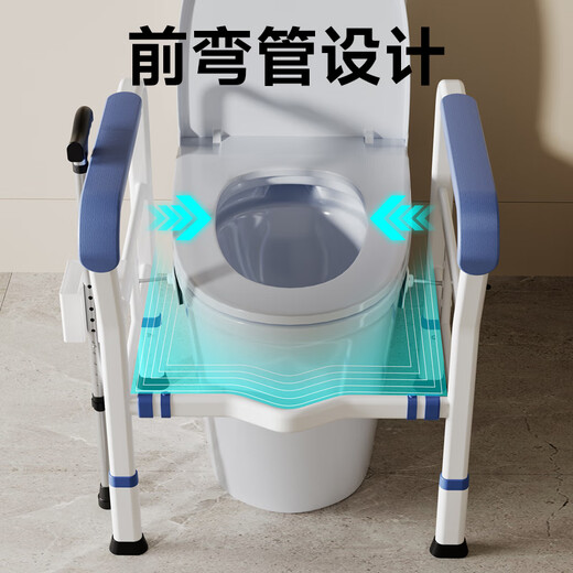Raogi Langjiao Baño alemán Batio de baño Herramienta de seguridad de ancianos para personas mayores para no hacer agujeros y muletas contra el deslizamiento sobre [KM838 Azul] con muletas