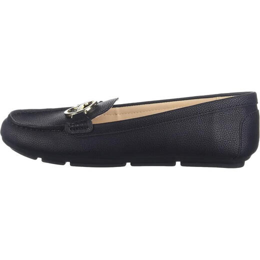 Anne Klein Women's Classic Casual Beanie Schuhe All-Match-Flachschuhe bequeme moderne Temperamentpendelschuhe Schwarz Leder 967 37.5