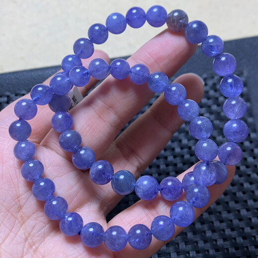 Chili Natural Tanzanite Bracelet Women's Heart of the Ocean Purple Sapphire Crystal Tanzanian Gem Single Circle Bracelet Jewelry Gift (N50) Approximately 6.4-6.7mm