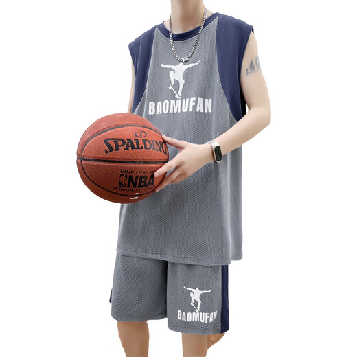 
Aoji summer student basketball uniform suit for youth sports vest shorts trend 6636 blue (vamp + shorts) L 90-110Jin [Jin equals 0.5 kg]