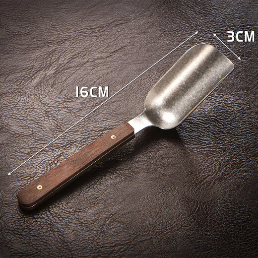 Xiangmanchu solid wood handle pure titanium teaspoon teaspoon tea shovel tea taking tea tool drinking tea shovel metal tea taking tea new upgrade wooden crystal pure titanium tea spoon