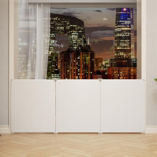 LDVEP door pet fence on the floor indoor home dog and cat special L-type free combination simple heightened isolation baffle milky white 12247cm (3 pieces)