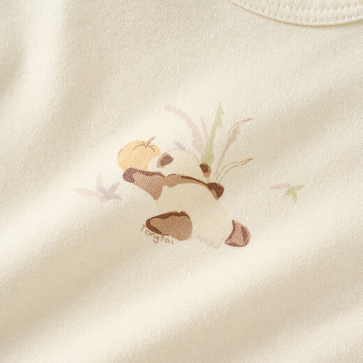 Tongtai (TONGTAI) baby bag, spring and autumn pure cotton newborn clothes, baby jumpsuit, triangle romper, off-white 90cm