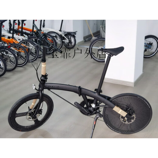 P10 folding bicycle new PAA003P10 disc brake 10-speed hollow integrated chainring black 20 inches _22 inches