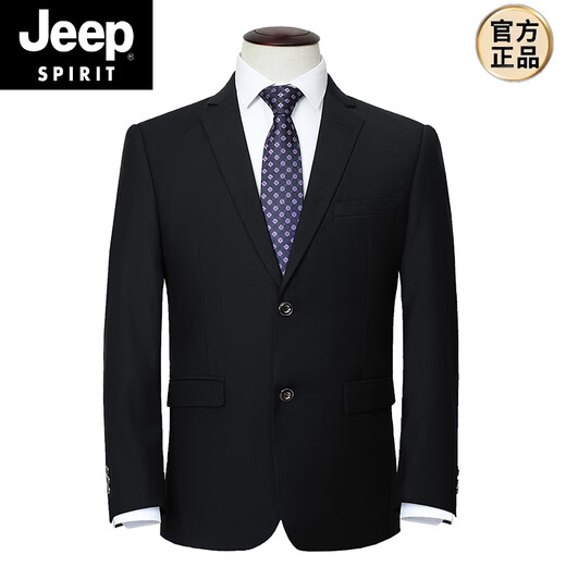 JEEP SPIRIT plus size suit men's suit plus fat plus fat man business formal suit jacket wedding dress black casual black + large size + D package upgraded version suit + horse 6XL 205 (235-250Jin Jin is equal to 0.5 kg)