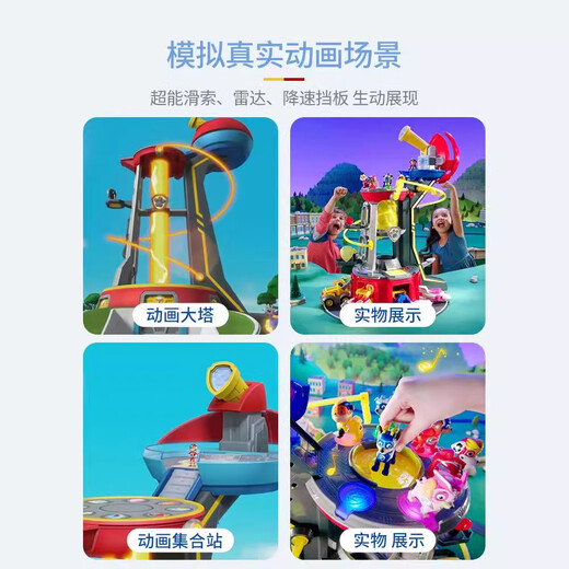 Wangwang Team leistete große Beiträge zum Klang und leichten Super Energy Headquarter Watch Tower Toy Set Rescue Vehicle Kindergeschenke Original authentische Klang und leichte Super Energy Large Watch Tower 16786