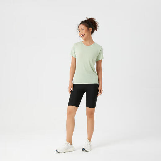 迪卡侬（DECATHLON）瑜伽短裤高腰收腹提臀有氧健身五分裤黑色M 4309444