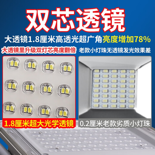 何健弓太阳能灯户外庭院灯家用室内新农村超亮1000w防水大功率照明阳灯 强光超亮695大灯珠液晶数显+光