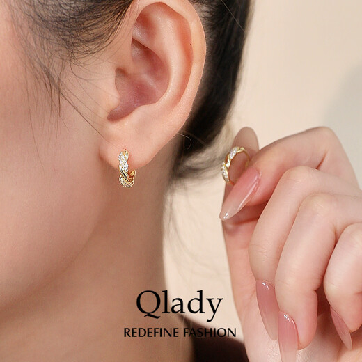 Qlady wrapped silver earrings silver earrings gold earrings women's unique beautiful earrings 2025 new high-end earring gift