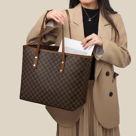 
CITICITY Bag Women's Bag High-end Luxury Tote Bag Large Capacity 2025 New versatile Commuter One-Shoulder Handbag Coffee (Exquisite Gift Box)