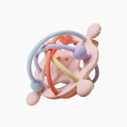 Newborn baby teether ball food grade silicone anti-eating hand chewing gum soothing rattle hand grasping ball chewing gum for teeth grinding blue teething gum 1 pack